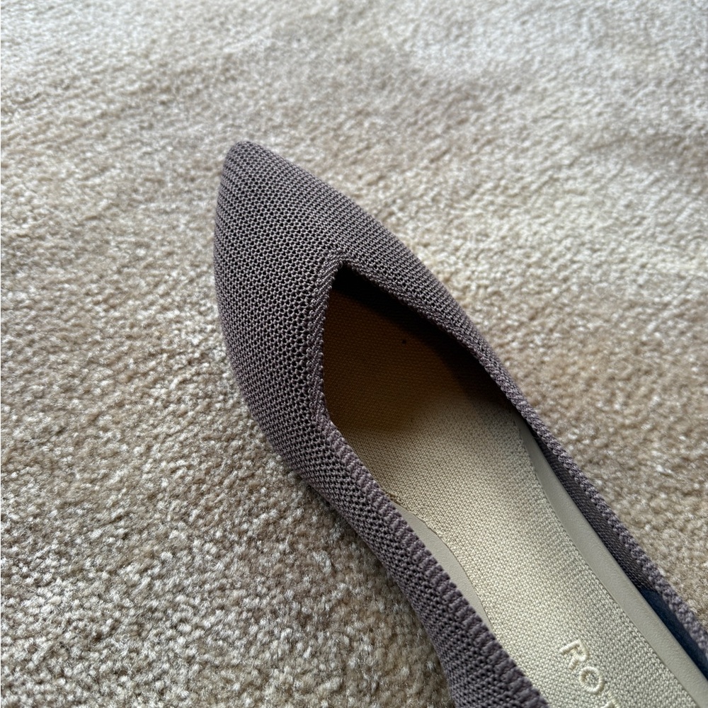 Rothy's Plum Pointed Toe Flats with Blue Trim - Picture 4 of 4